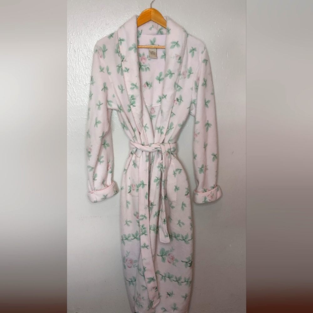Vintage Laura Ashley Warm Floral Print Women's Robe Size Small